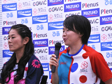 なでしこリーグオールスター2014 記者会見に後藤三知がキャプテンとして出席