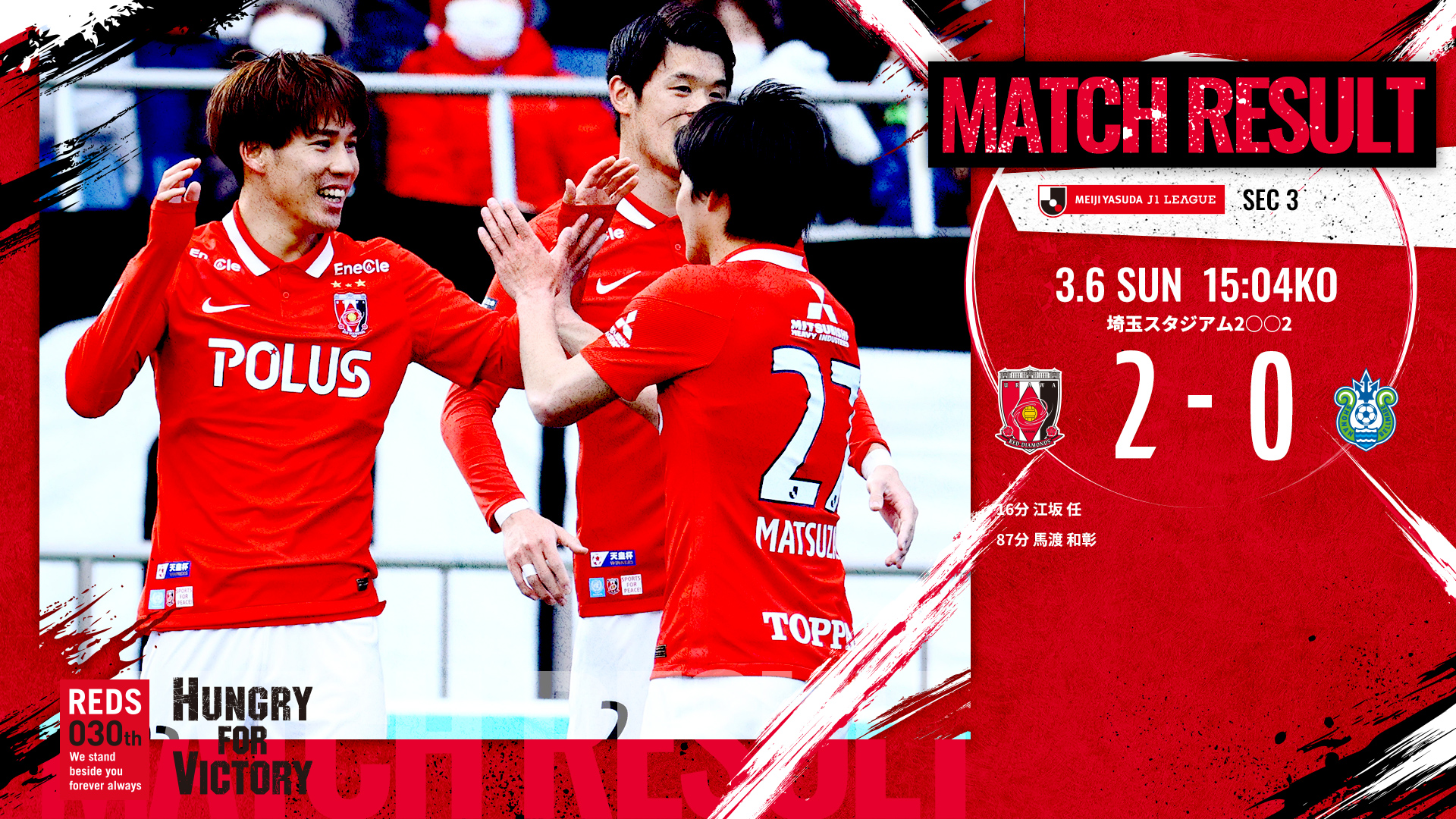 明治安田生命j1リーグ 第3節 Vs 湘南ベルマーレ 試合結果 Urawa Red Diamonds Official Website