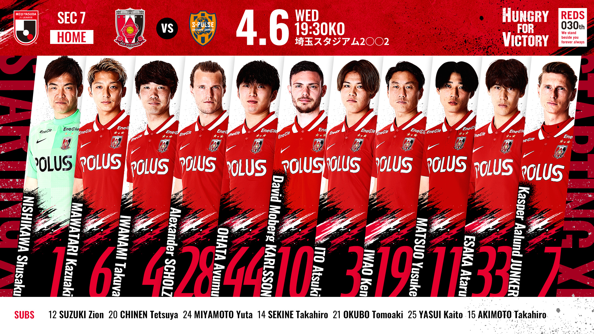 明治安田生命J1リーグ 第7節 vs 清水エスパルス 試合情報 | URAWA RED ...