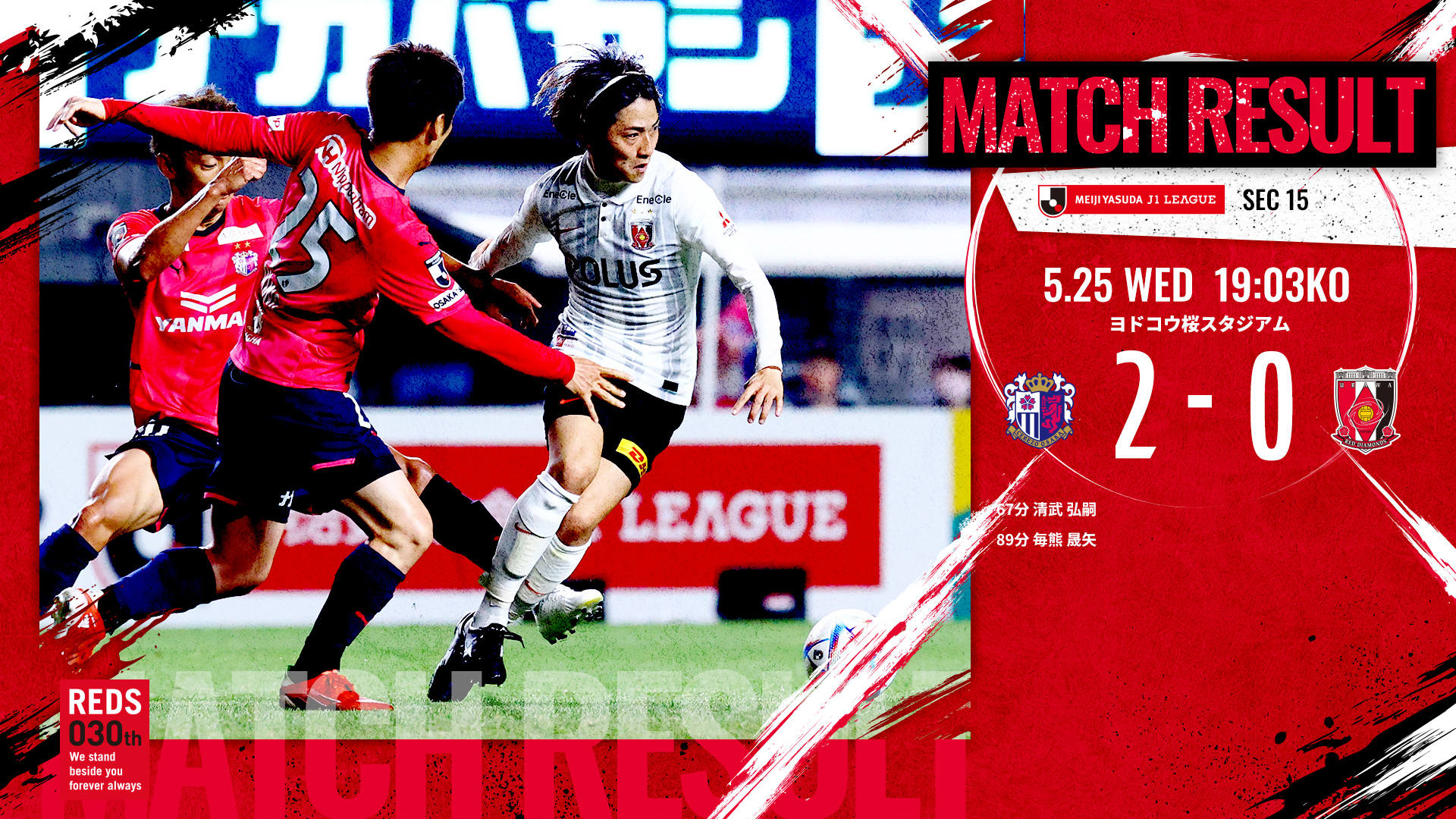 明治安田生命j1リーグ 第15節 Vs セレッソ大阪 試合結果 Urawa Red Diamonds Official Website