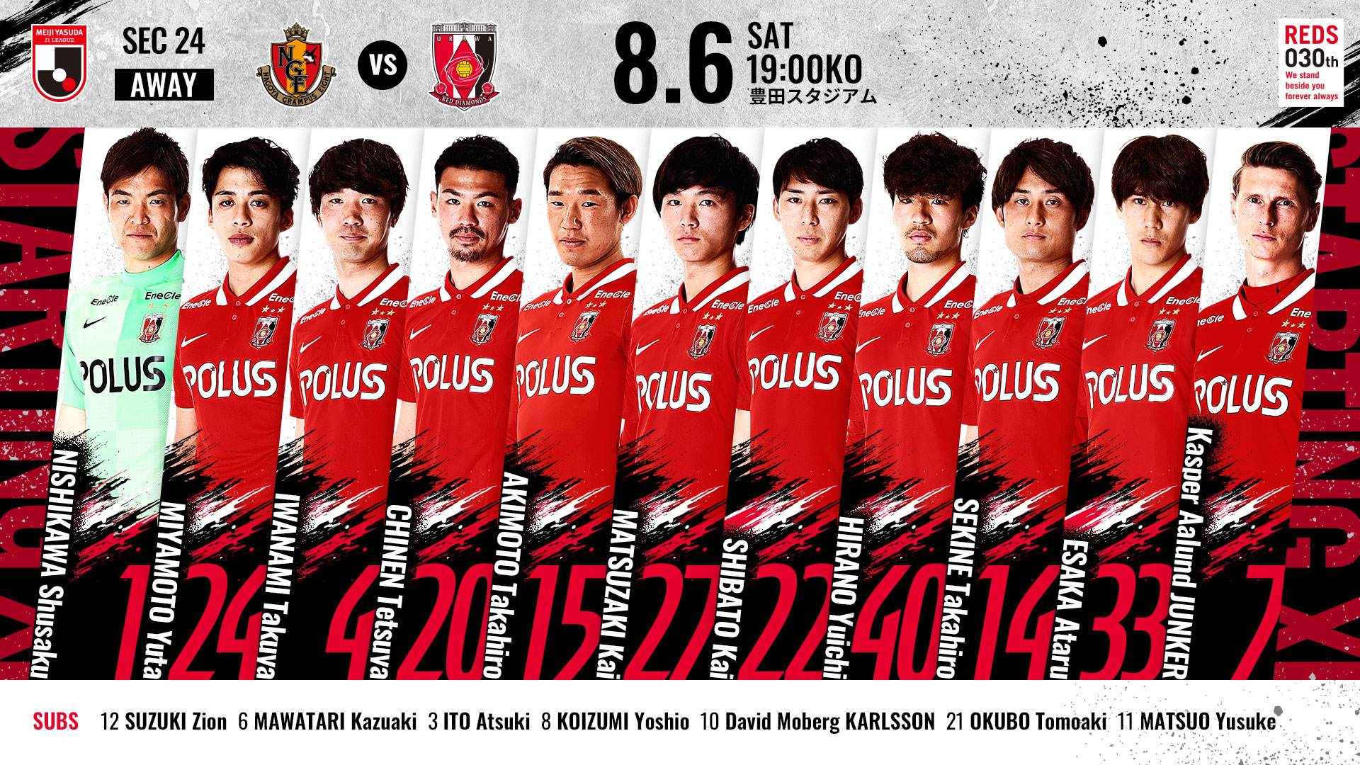 22明治安田生命j1リーグ 第24節 Vs 名古屋グランパス 試合情報 Urawa Red Diamonds Official Website