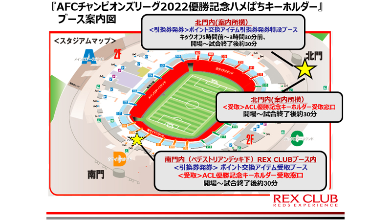 【REX CLUB】ポイント交換 受注生産アイテム『AFCチャンピオンズリーグ2022優勝記念ハメぱちキーホルダー』スタジアム窓口での交換開始について