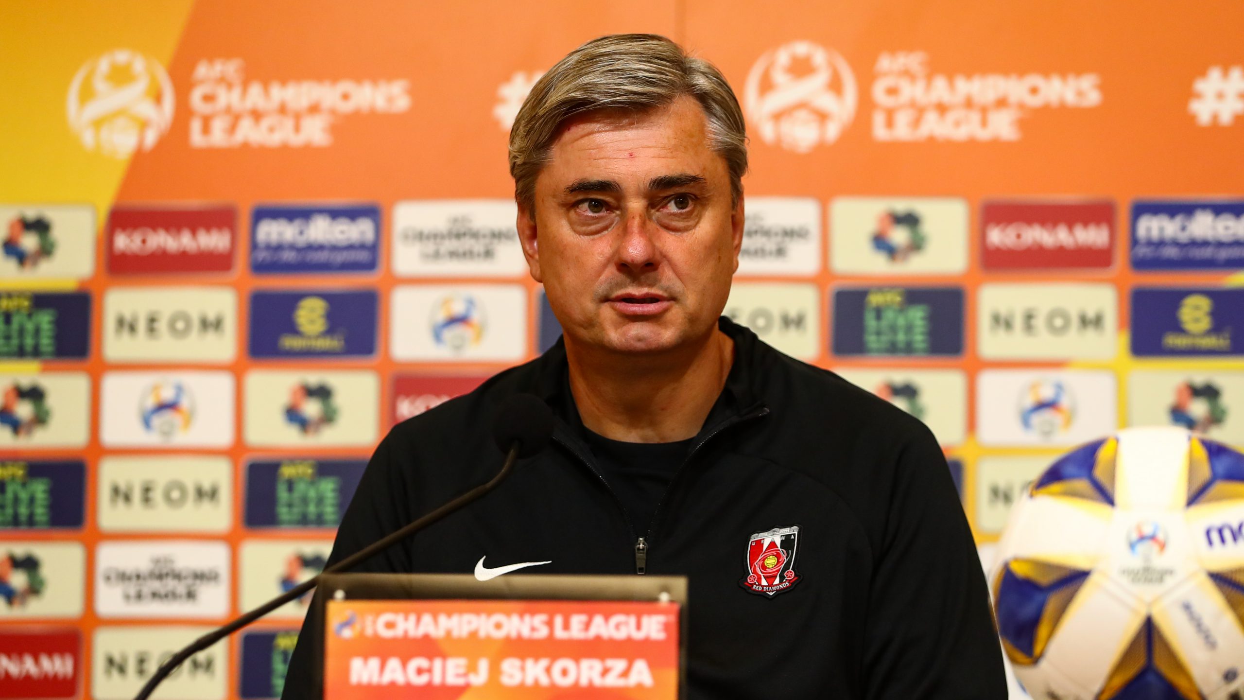 ACL Group Stage MD2 Match against Hanoi FC Manager Maciej Skorza and Yoshio Koizumi attend the official press conference the day before the match