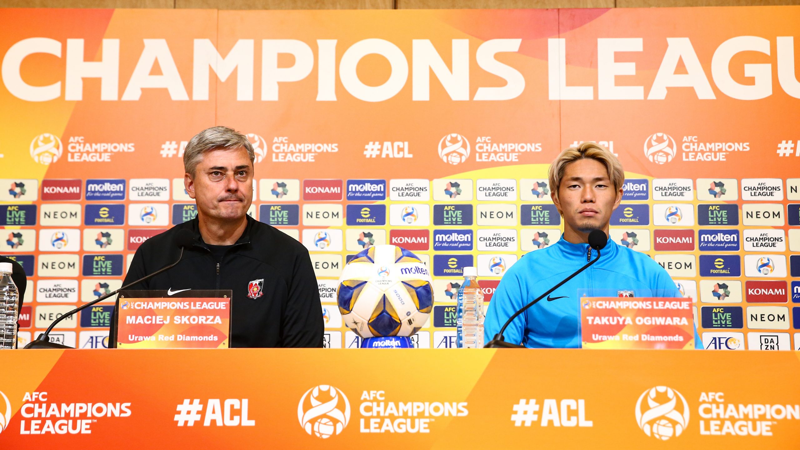 ACL Group Stage MD3 Match against Pohang Steelers Manager Maciej Skorza and Takuya Ogiwara attend the official press conference the day before the match