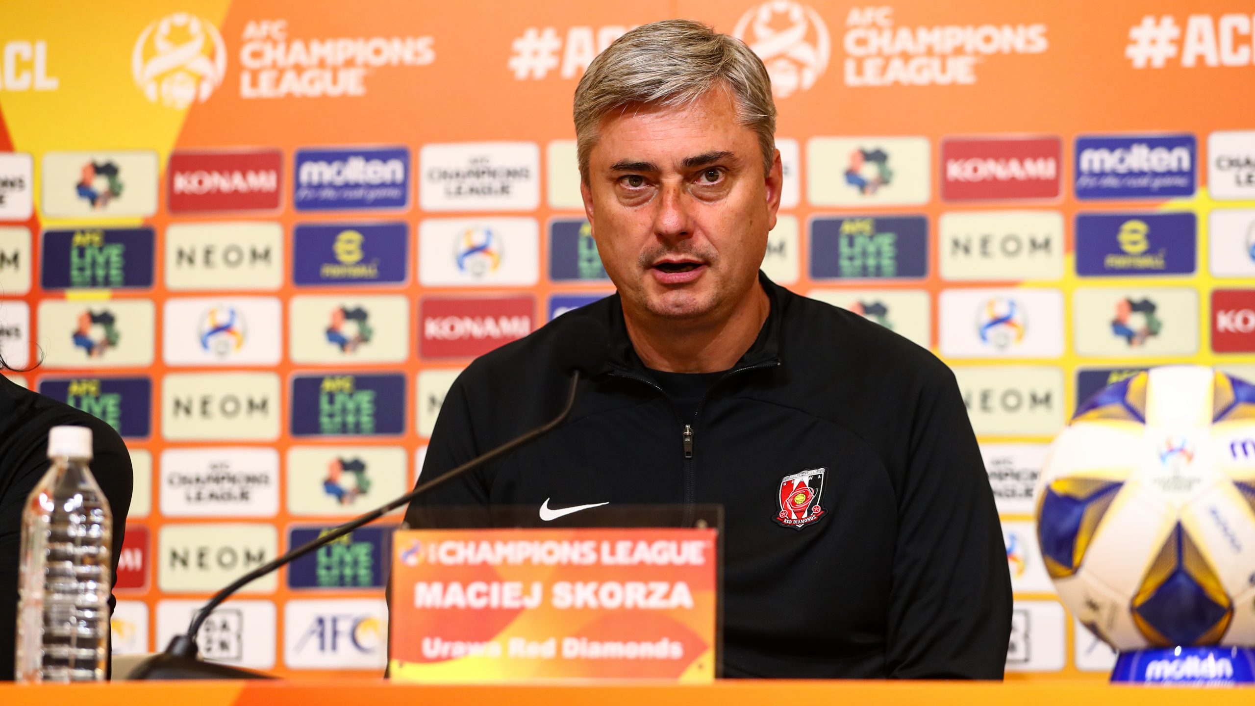 ACL Group Stage MD3 Match against Pohang Steelers Manager Maciej Skorza and Takuya Ogiwara attend the official press conference the day before the match
