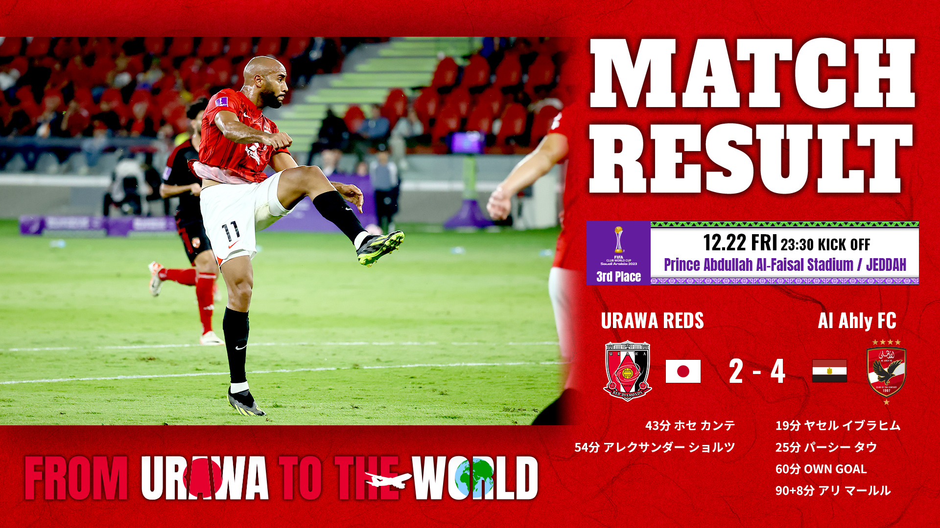 FIFAクラブワールドカップ サウジアラビア2023 3位決定戦 vs アル・アハリFC 試合結果