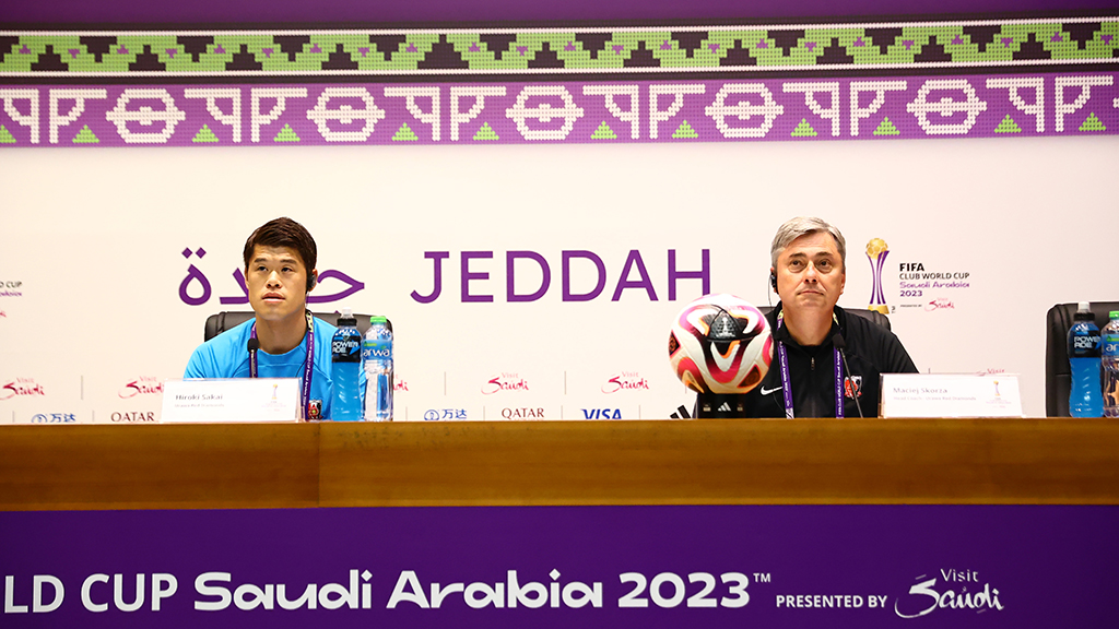 FCWC semi-final match against Manchester City Maciej Skorza and Hiroki Sakai attend the official press conference the day before the match