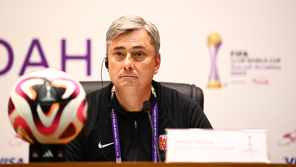 FCWC semi-final match against Manchester City Maciej Skorza and Hiroki Sakai attend the official press conference the day before the match