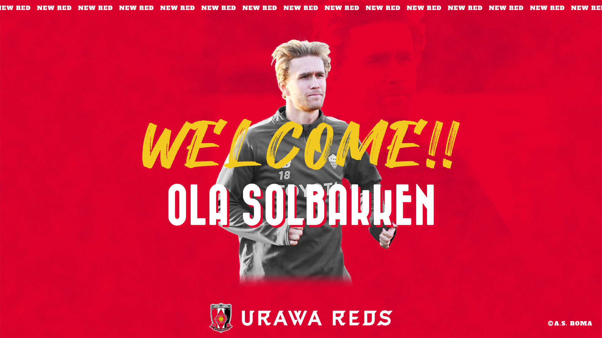 Announcement of Ola Solbakken joining AS Roma on loan