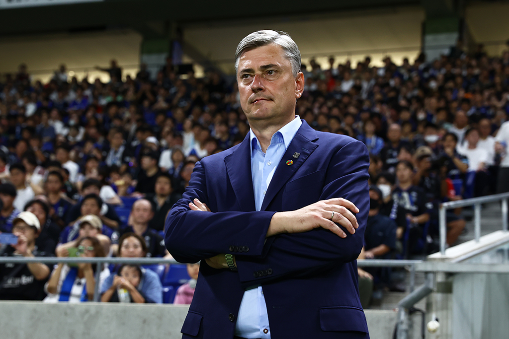 Maciej Skorza manager, press conference after Trial against Gamba OSAKA