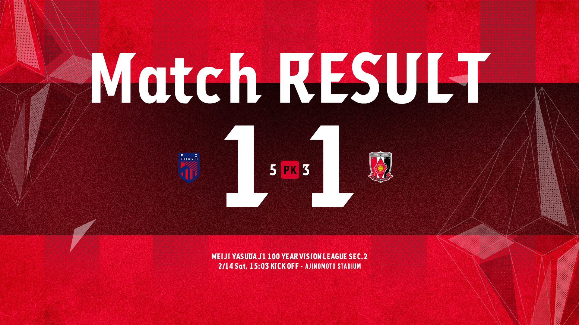 明治安田J1百年構想リーグ 地域リーグラウンド 第2節 vs FC東京 試合結果